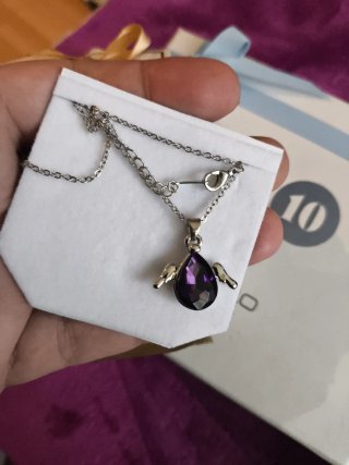 Colgante Ángel Amatista Morado y Plateado