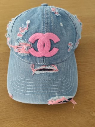 Gorra Denim Desgastada Rosa