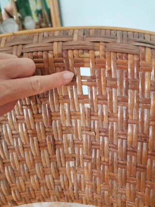 4 Sedie in Rattan con Cuscini Arancioni