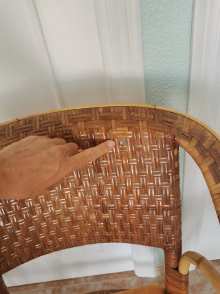 4 Sedie in Rattan con Cuscini Arancioni