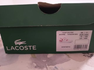 Zapatillas Niña Lacoste Blancas y Rosas Talla 28