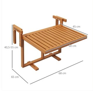 Mesa Balcón Plegable Madera