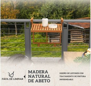 Mesa Balcón Plegable Madera