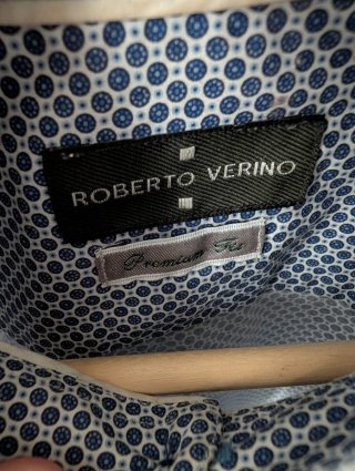 Camisa Roberto Verino Estampada Geométrica Azul Ta