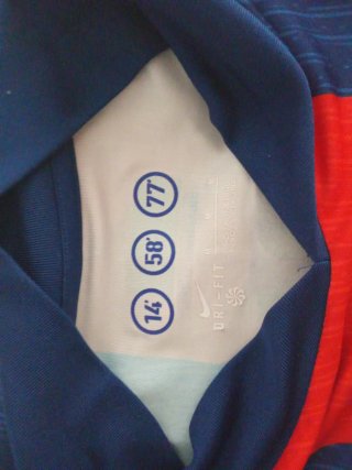 Camiseta Nike Fútbol Azul y Roja