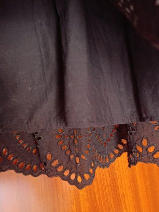 Falda Zara Negra Bordada Mujer Talla S