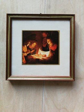 Quadro Natività con cornice legno