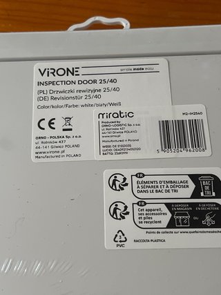 Tapa Puerta Registro inspección VRONE 25/40 N