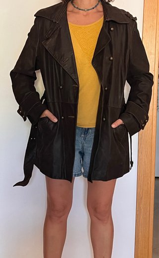 Chaqueta de cuero marrón Studio Classic
