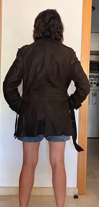 Chaqueta de cuero marrón Studio Classic