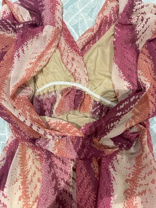 Vestido largo Galistea rosa estampado