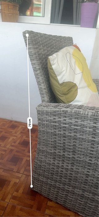 Conjunto Ratán Sintético Gris Terraza