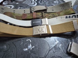 4 Cinture Militari Beige e Argento
