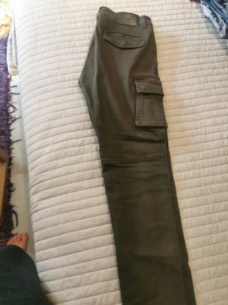 Pantalón cargo verde hombre talla 40