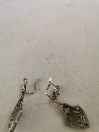 Pendientes Plata Filigrana zafiro blanco