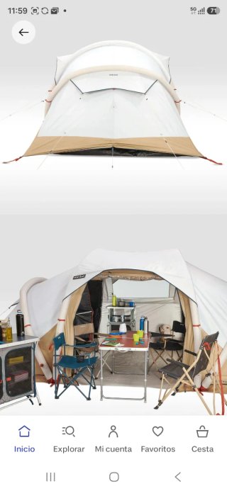 Tienda campaña familiar 4 personas Quechua