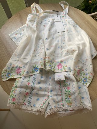 Conjunto Zara Lino Estampado Floral
