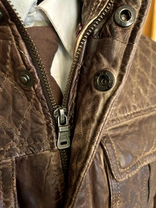 Giacca biker Gipsy Pelle pieno fiore size M uomo
