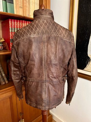 Giacca biker Gipsy Pelle pieno fiore size M uomo