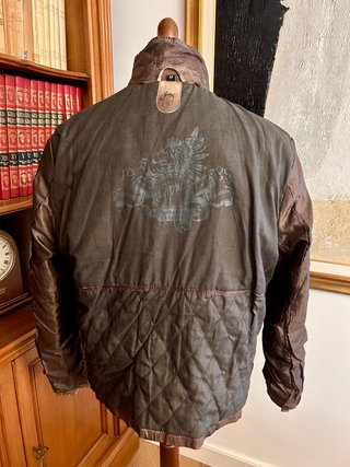 Giacca biker Gipsy Pelle pieno fiore size M uomo