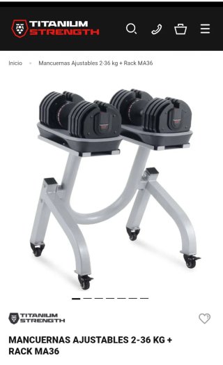 Mancuernas Ajustables 2-36 kg + Rack MA36