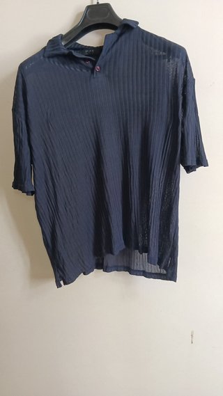Camiseta calada MAN azul