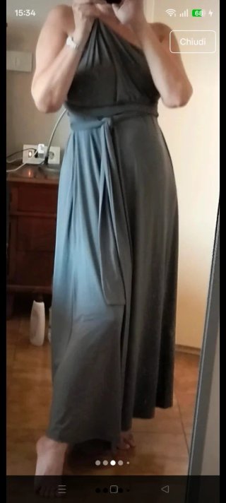 Abito lungo grigio taglia unica