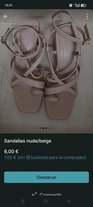 Sandalias tacón grueso Nude/Beige