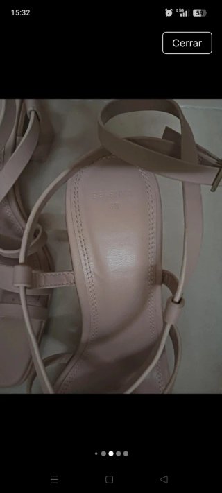 Sandalias tacón grueso Nude/Beige