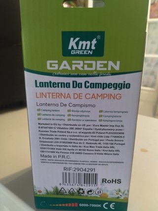 Linterna de camping a pilas Kmt Garden