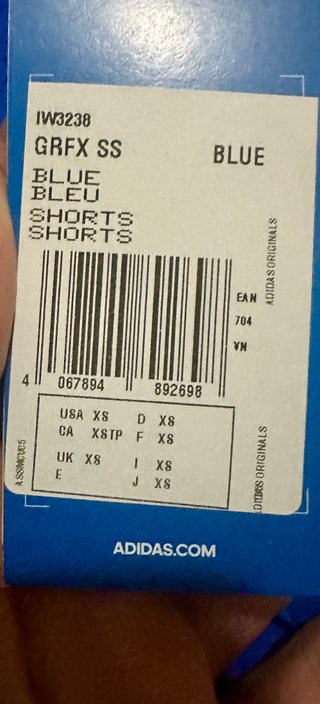 Shorts Adidas Talla XS Azul y Amarillo