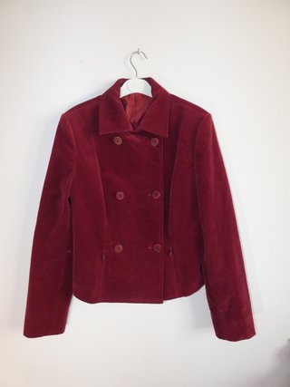 Chaqueta Terciopelo Burdeos Doble Botonadura
