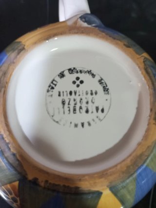 Juego 6 Tazas Cerámica Azul y Amarillo