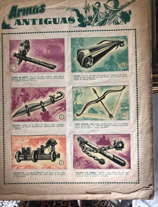 Álbum Cromos Armas Antiguas
