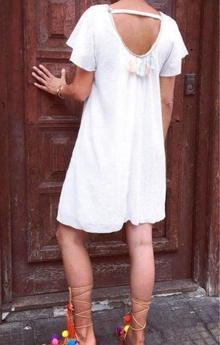 Vestido bambula ibicenco Coconut Talla Única