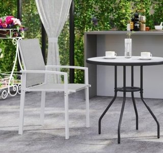 Set di 2 sedie da giardino impilabili per esterni