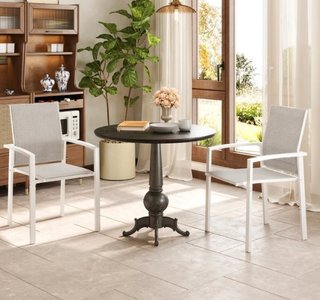 Set di 2 sedie da giardino impilabili per esterni