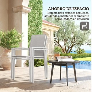 Set di 2 sedie da giardino impilabili per esterni