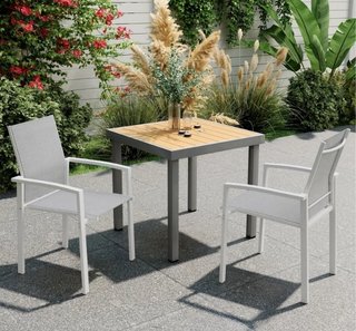 Set di 2 sedie da giardino impilabili per esterni