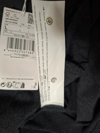 Mango Camiseta gris. Talla L