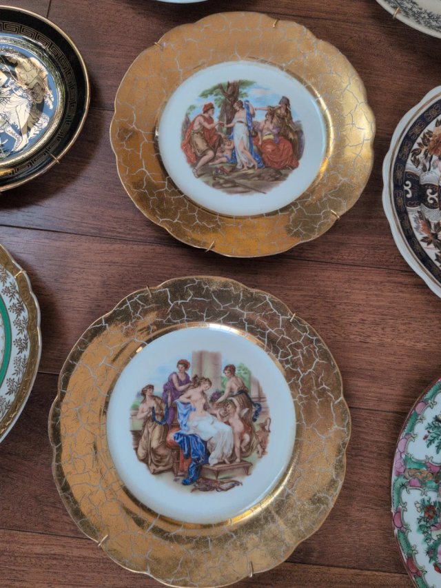 Lote de 12 platos decorativos vintage