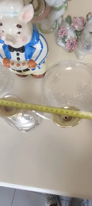 Lote figuras cerámica y cristal