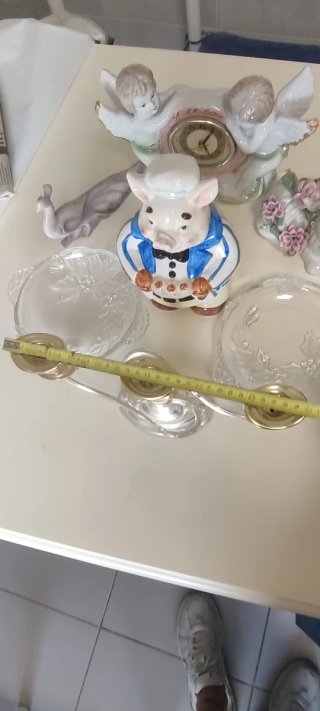 Lote figuras cerámica y cristal