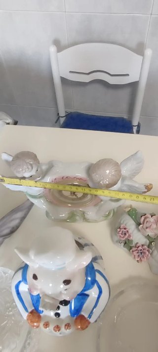 Lote figuras cerámica y cristal