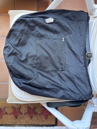 Bolso de tela/lana negro con cremallera