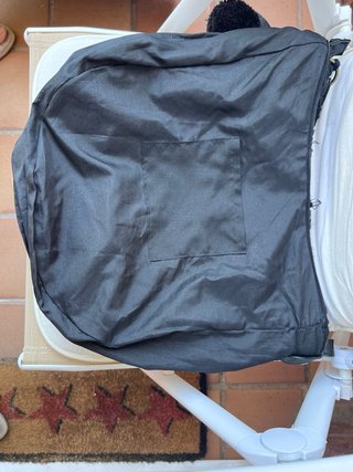 Bolso de tela/lana negro con cremallera