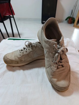 Zapatillas de ante beige/gris