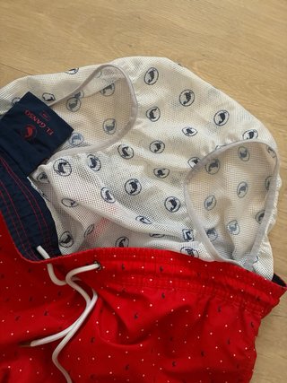 Bañador hombre rojo estampado