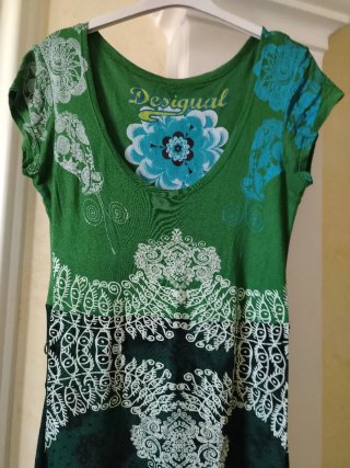 Vestito Desigual verde fantasia