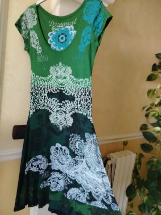 Vestito Desigual verde fantasia